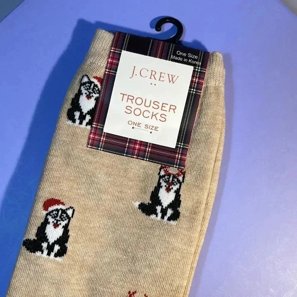 J.Crew Tan Christmas Dog socks - Picture 3 of 6